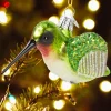 Hummingbird Blown-Glass Christmas Ornament