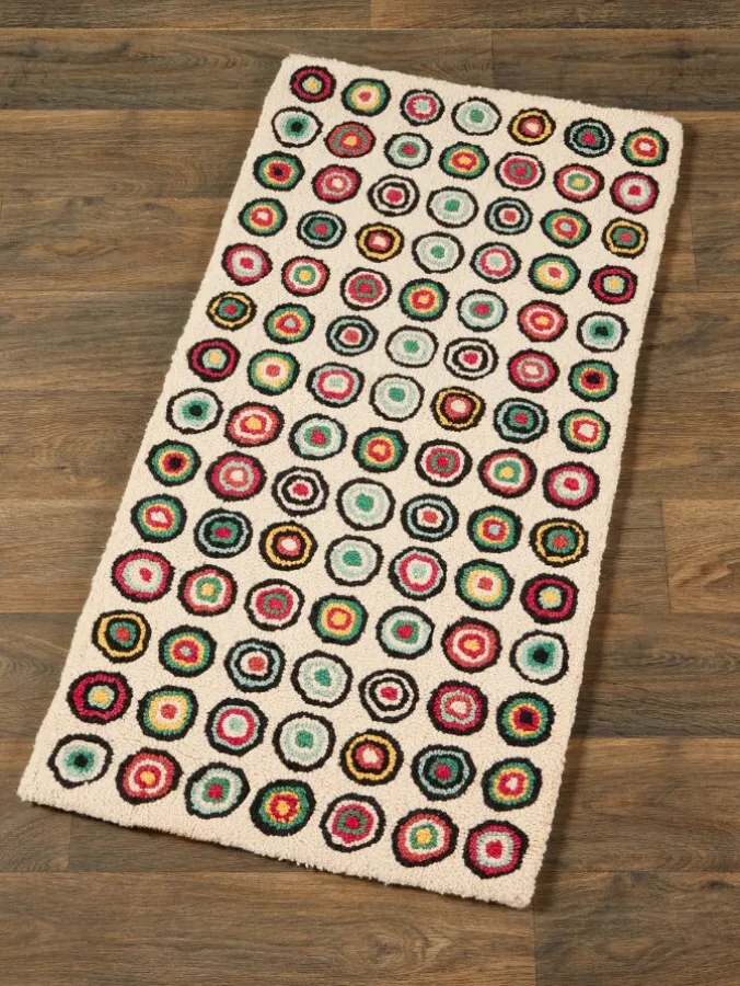 Infinity Circles Hooked Wool Rug
