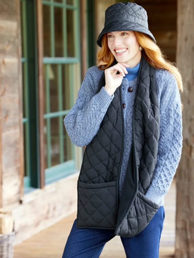 Inside/Outside Quilted Scarf With Pockets