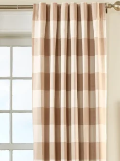 Insulated Jumbo Buffalo Check Lined Rod Pocket Curtains With Back Tabs