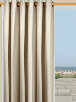 Insulated Linen-Blend Grommet Top Patio Panel With Pull Wand by Country Curtains®