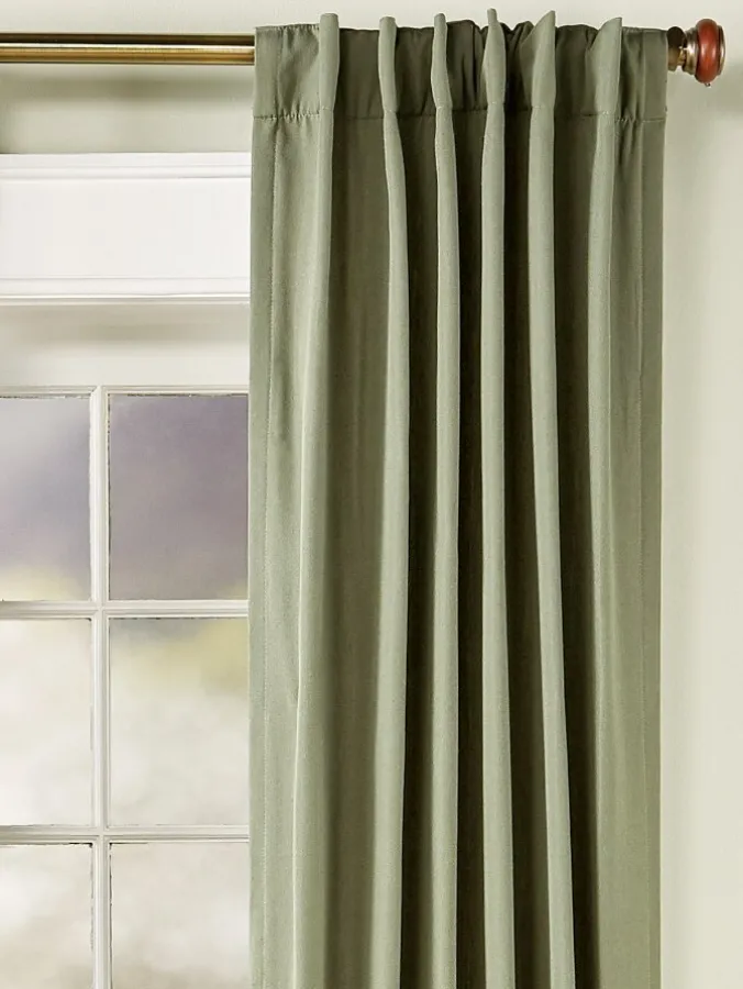 Insulated Linen-Blend Lined Rod Pocket Curtains With Back Tabs by Country Curtains®