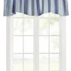 Insulated Ticking Stripe Lined Rod Pocket Scalloped Valance