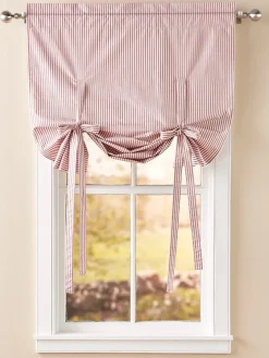Insulated Ticking Stripe Tie-Up Balloon Valance