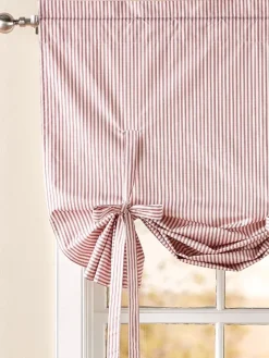 Insulated Ticking Stripe Tie-Up Balloon Valance