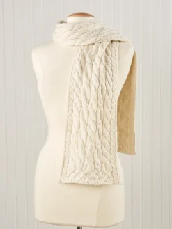 Irish Supersoft Wool Cable-Knit Scarf for Men and Women
