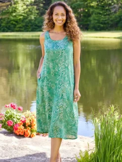 Island Getaway Sleeveless Batik Rayon Dress