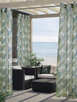 Island of Palms Semi-Sheer Outdoor Grommet Top Panel