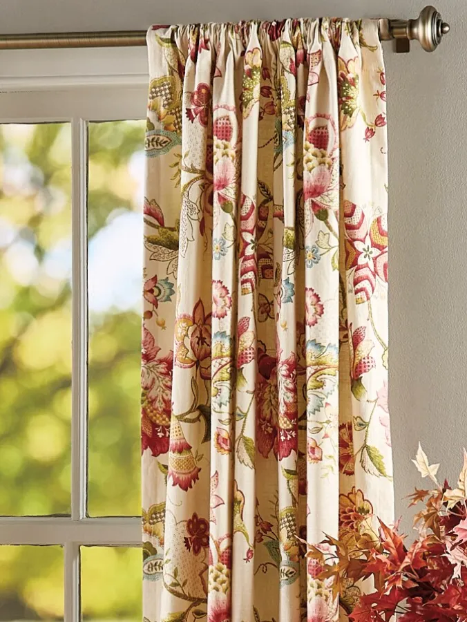 Jacobean Floral Rod Pocket Curtains by Country Curtains®