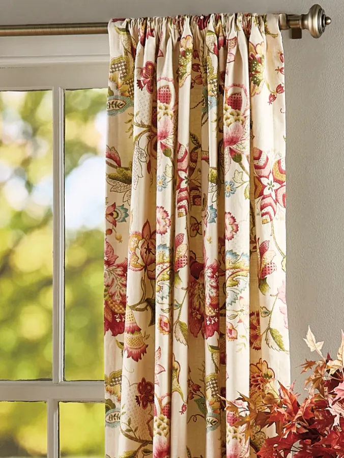 Jacobean Floral Rod Pocket Curtains by Country Curtains®