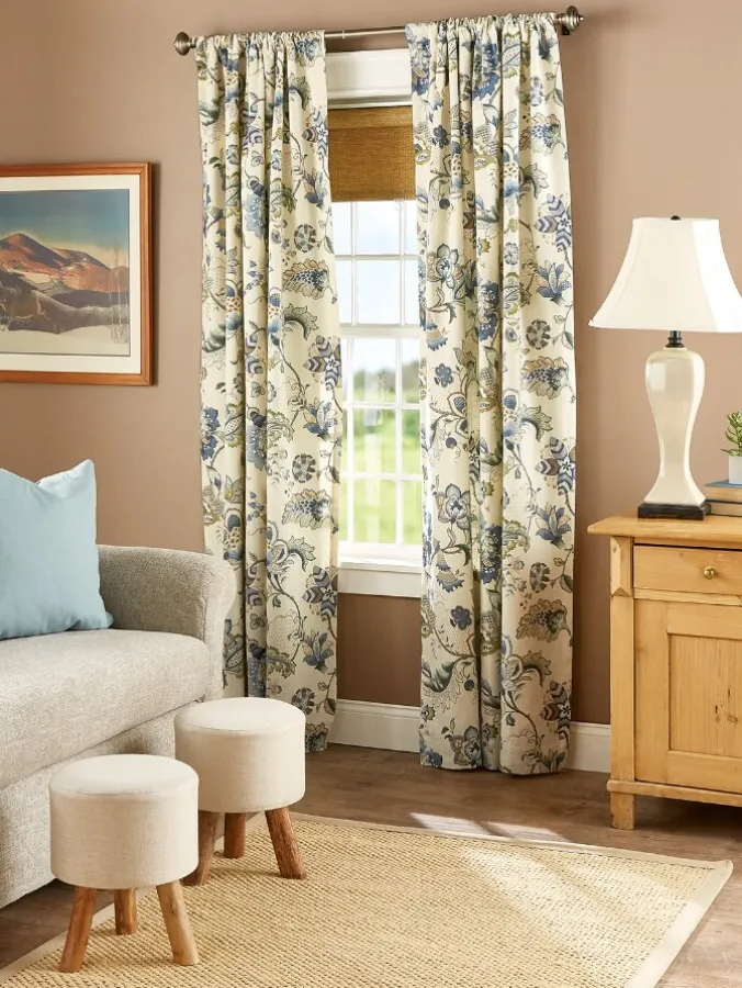Jacobean Floral Rod Pocket Curtains by Country Curtains®