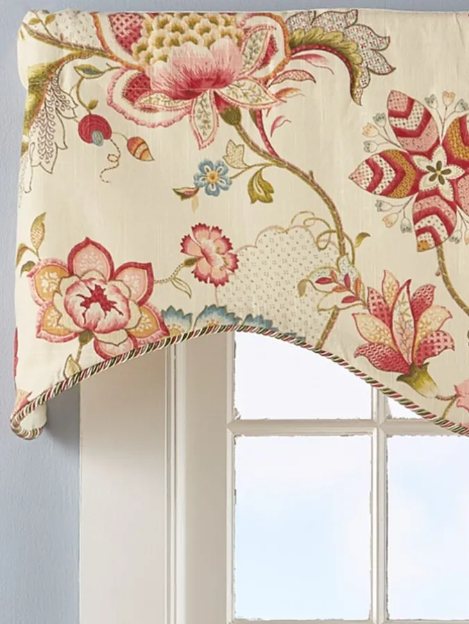 Jacobean Floral Rod Pocket Scalloped Valance by Country Curtains®
