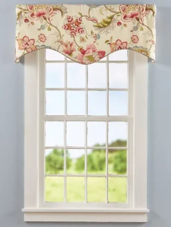 Jacobean Floral Rod Pocket Scalloped Valance by Country Curtains®