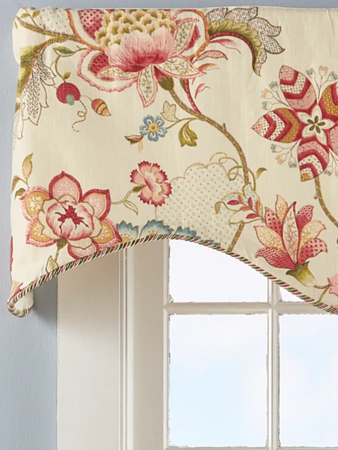 Jacobean Floral Rod Pocket Scalloped Valance by Country Curtains®