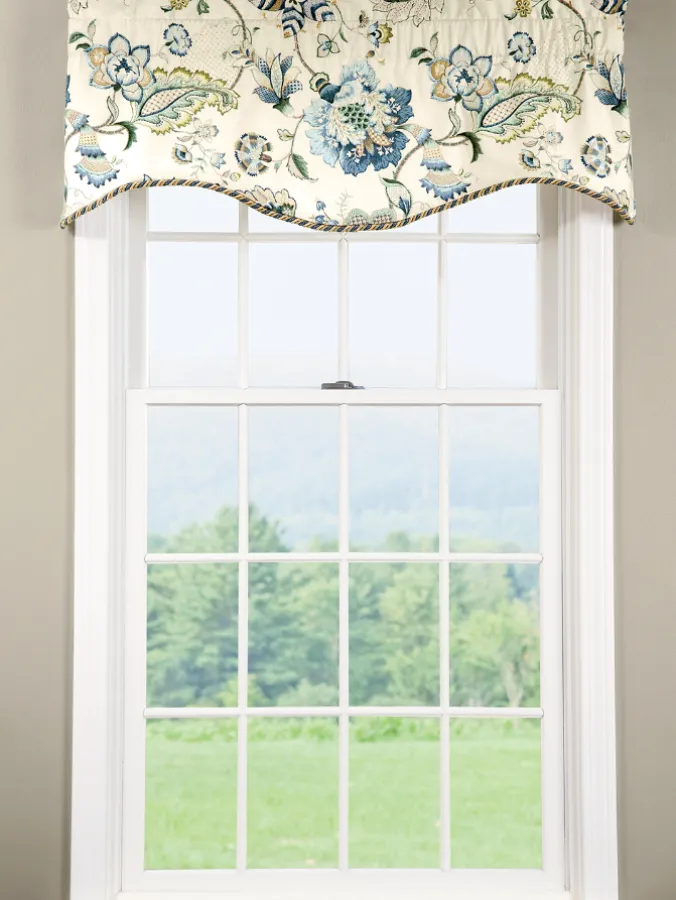 Jacobean Floral Rod Pocket Scalloped Valance by Country Curtains®