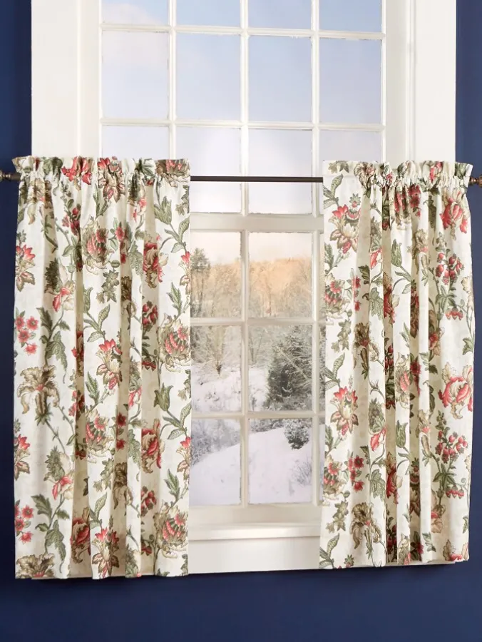 Jacobean Garden Rod Pocket Tiers