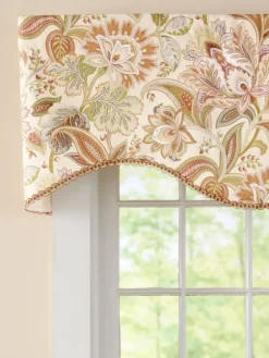 Jacobean Paisley Lined Rod Pocket Scalloped Valance by Country Curtains®