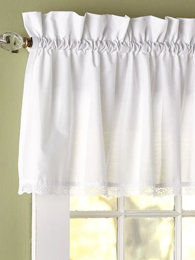 Jane's Lace Rod Pocket Tailored Valance