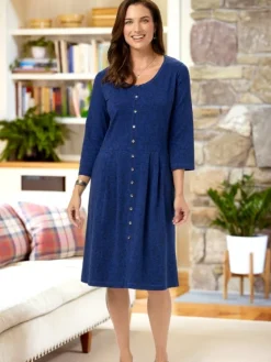Jewel-Tone Knit Floral Dress