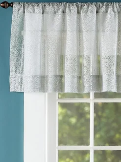 Lacy Medallion Rod Pocket Tailored Valance