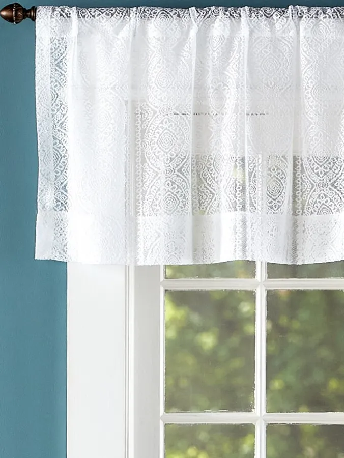 Lacy Medallion Rod Pocket Tailored Valance