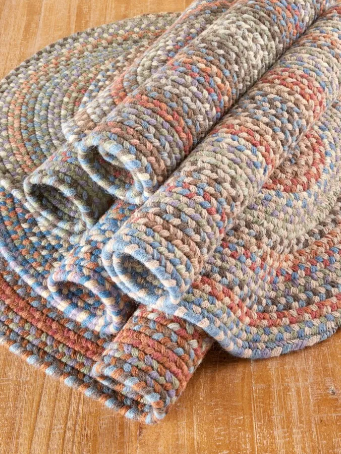 Lake Champlain Multicolor Oval Braided Wool Area Rug