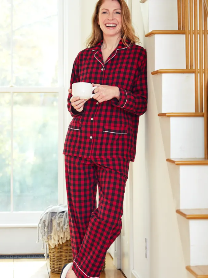 Lanz Classic Buffalo Check Flannel Pajamas