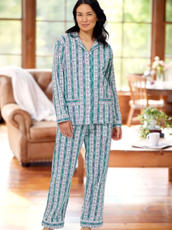 Lanz Classic Cotton Flannel Tyrolean Pajama Set