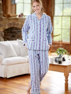 Lanz Classic Cotton Flannel Tyrolean Pajama Set