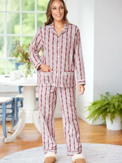 Lanz Classic Cotton Flannel Tyrolean Pajama Set