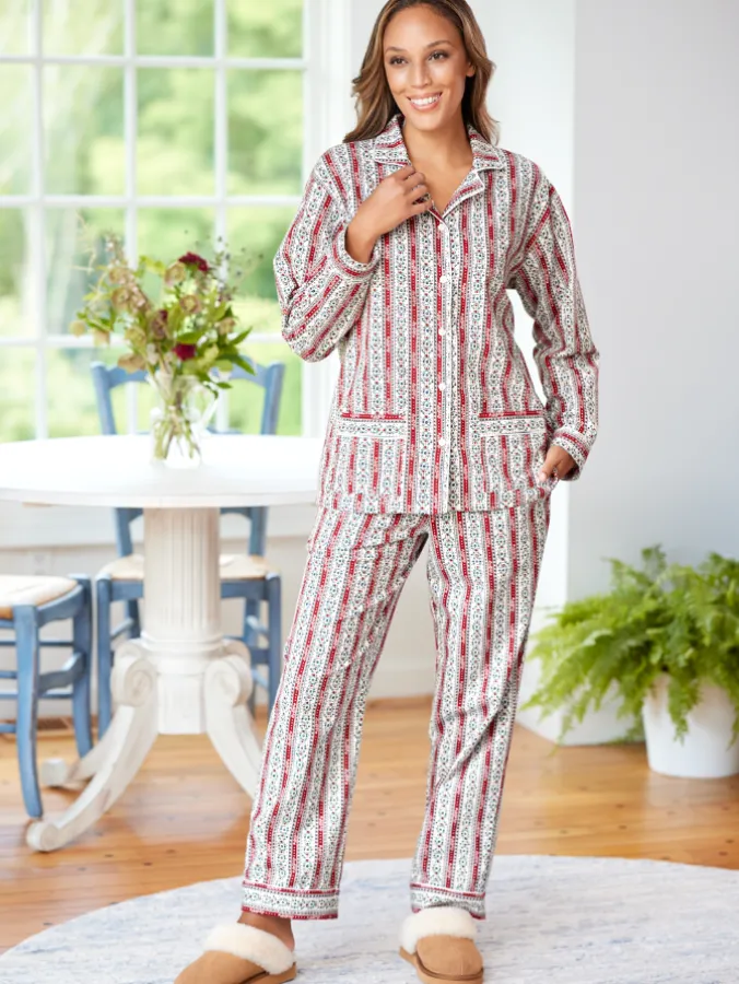 Lanz Classic Cotton Flannel Tyrolean Pajama Set