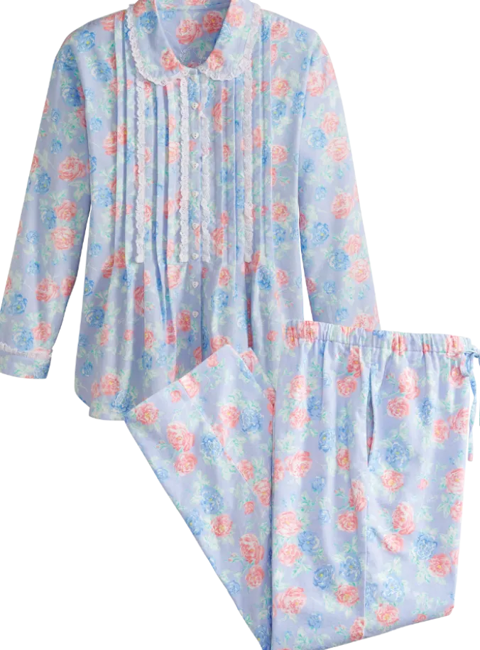Lanz Nantucket Rose Flannel Pajama Set