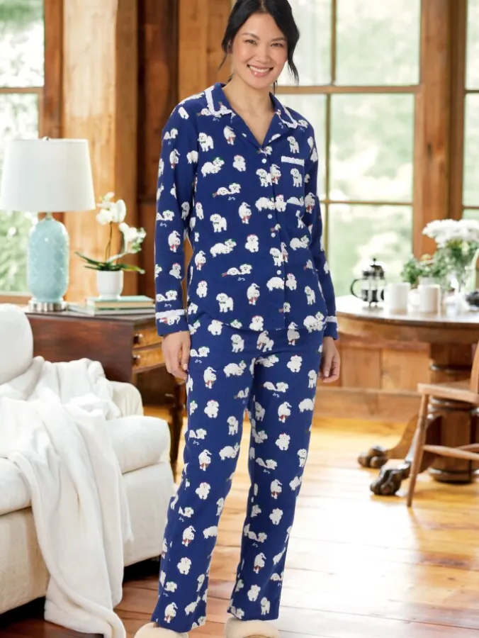 Lanz Puppy Love Flannel Pajama Set