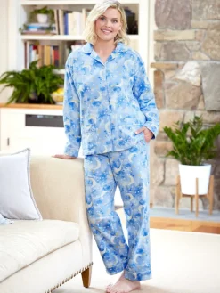 Lanz Sleeping Moon and Stars Flannel Pajama Set