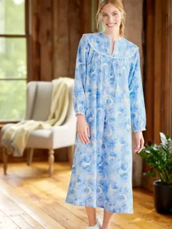 Lanz Sleeping Moon and Stars Flannel Nightgown