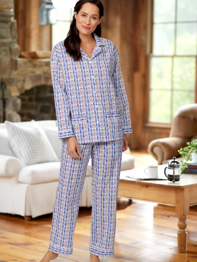 Lanz Tyrolean Long-Sleeve Cotton Lawn Pajama Set