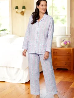 Lanz Tyrolean Long-Sleeve Cotton Lawn Pajama Set