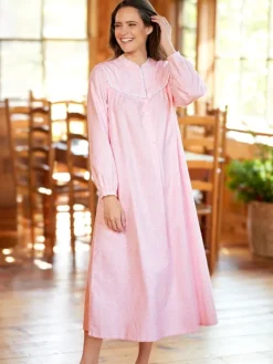 Lanz Vintage Floral Flannel Nightgown