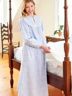 Lanz Vintage Floral Flannel Nightgown