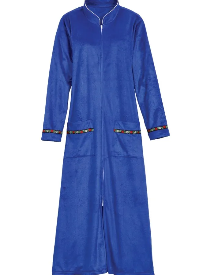 Lanz Zip-Front Fleece Robe