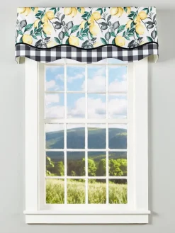 Lemon Sunshine Rod Pocket Scalloped Valance