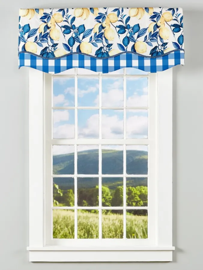 Lemon Sunshine Rod Pocket Scalloped Valance