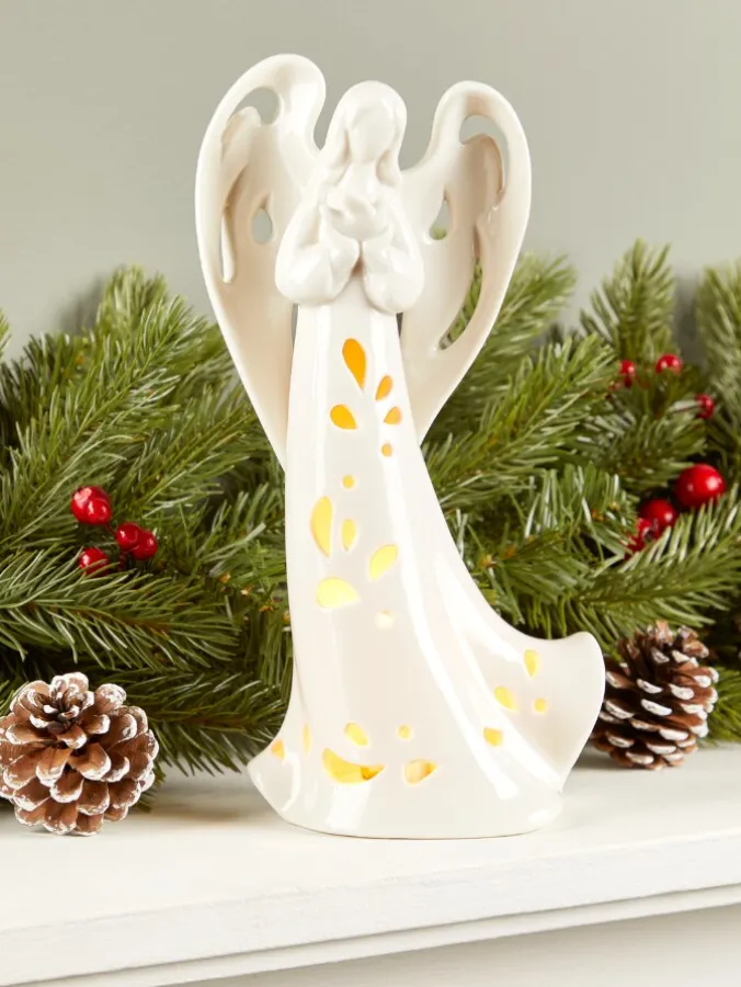 Lighted Ceramic Christmas Angel