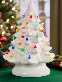 Lighted Ceramic Christmas Tree, 3 Colors
