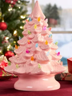 Lighted Ceramic Christmas Tree, 3 Colors