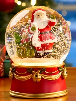 Lighted Christmas Santa Snow Globe
