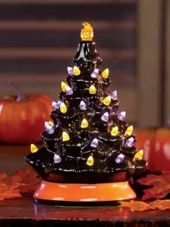 Lighted 7 Inch Ceramic Halloween Tree