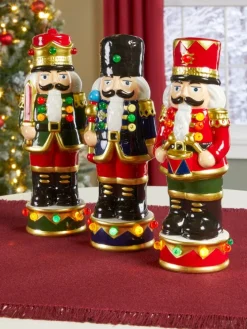 Lighted 8 Inch Ceramic Nutcracker