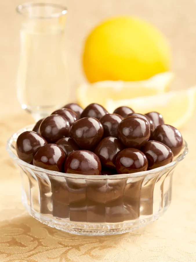 Limoncello and Dark Chocolate Cordials, 10 Ounce Bag
