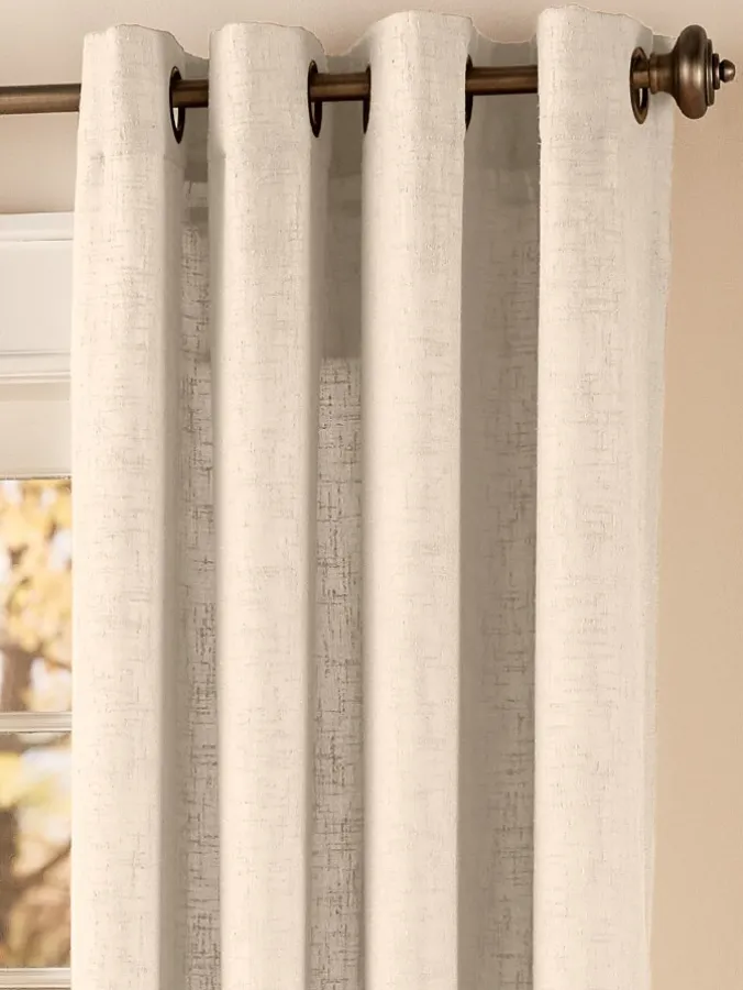 Lined Sheer Linen Grommet Top Panel